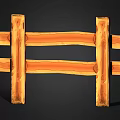 Rustic Wooden Fence With Cross Planks Metal Nails And Natural Wood Texture