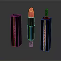 Elegant Pink Lipstick Cosmetic Product With Black Sleek Cases And Modern Design