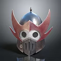 Unique Metal Weapon Helmet With Red Spikes And Combat Ready Design