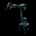 Black Industrial Robotic Arm With Multiple Joints And Stable Base Structure 3d model