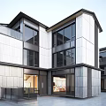 Modern Multi Story Townhouse With Glass Windows Stone Exterior And Balcony