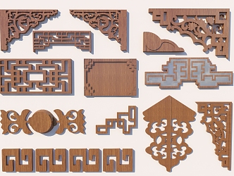 New Chinese-style Carved Component Combination 3d model