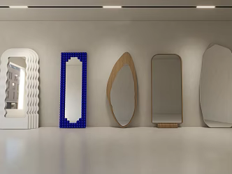 Modern mirror shaped full-length mirror 3d model