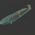 Military Tactical Missile Featuring Gray Body Yellow Stripe Aerodynamic Structure And Surface Details