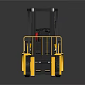 Yellow Industrial Forklift With Black Frame Cabin Forks And Wheels