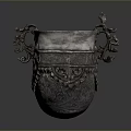 Traditional Intricately Carved Silver Vessel With Ornate Patterns And Small Decorative Handle