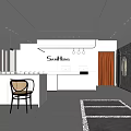 Modern Clothing Store Interior With Reception Desk Clothing Racks And Decorative Stone Wall