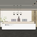 Modern Front Desk Service Desk 3d model