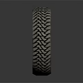 Automotive Car Wheel Tire With Black Alloy Rim And Tread Pattern Design