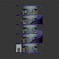Cartoon Scenery Of Spiral Multi Level Tower With Floors Windows And Decorations