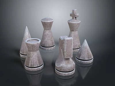 Modern Design Chess Pieces Set For Home Decor Living Room Tabletop 3d model