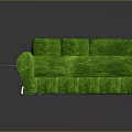 Green L-shaped Sectional Sofa Set with White Round Coffee Table in Modern Living Room
