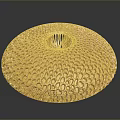 Golden Round Decorative Light Fixture With Honeycomb Texture Shiny Surface 3d model