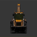 Yellow Construction Excavator With Front Loader Bucket And Hydraulic Arm 3d model