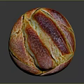 Freshly Baked Round Bread With Golden Red Crust And Shiny Surface