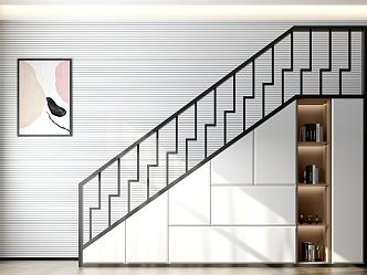 Modern Stair Storage Cabinet Stair Cabinet 3d model