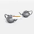 Elegant Silver Tea Set With Two Teapots And Classic Design 3d model