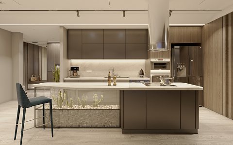 Open kitchen Modern kitchen 3d model