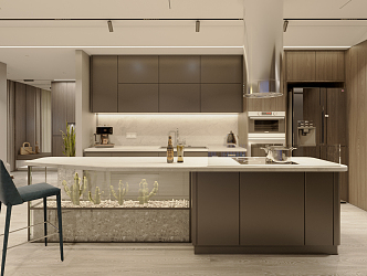 Open kitchen Modern kitchen 3d model