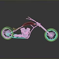 Custom Chrome Motorcycle With Shiny Engine Frame Black Seat And Floor Reflection