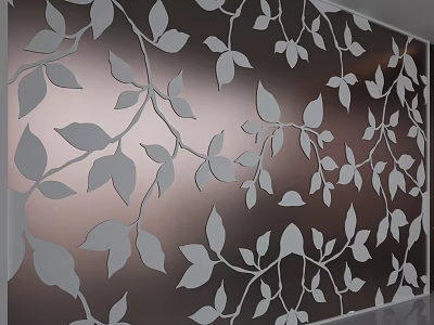 Stylish Decorative Wall With Intricate Leaf And Branch Pattern Design 3d model