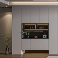 Modern TV Stand Design With White Cabinets TV And Decorative Shelves