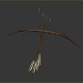 Traditional Wooden Bow And Arrow Set With Classic Design For Historical Weapon Collection