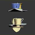 Colorful Creative Mugs With Unique Coasters For Daily Household Use