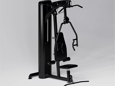 Black Strength Training Sports Equipment With Adjustable Seat Cable System And Ergonomic Handles 3d model