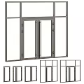 Modern Casement Windows With Metal Frames And Glass Panel Designs 3d model