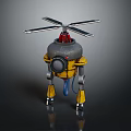 Advanced Space Exploration Robot With Aerial Propeller And Yellow Legs For Lunar Missions