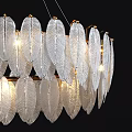 Elegant Modern Feather Shaped Transparent Chandelier With Illuminated Layered Light Design 3d model