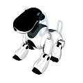 Smart Machine Robot Dog With White Black Design And Interactive Companion Features 3d model