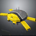 Yellow And Gray Circular Spacecraft With Yellow Supports Red Antennas Number 05 For Space Exploration