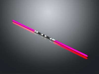 Sci Fi Modern Red Lightsaber Weapon With Black And Silver Hilt And Bright Red Blade 3d model