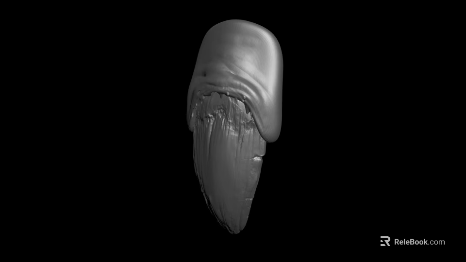 Gray Textured 3D Model Of Natural Object With Detailed Surface Structure 3d model 