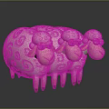 Three Cute Cartoon Sheep With Spiral Patterns Pink Faces Legs And Black Hooves Arranged Together