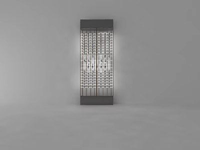Modern Sleek Wine Cabinet With Glass Doors And Interior Wine Racks Lighting 3d model