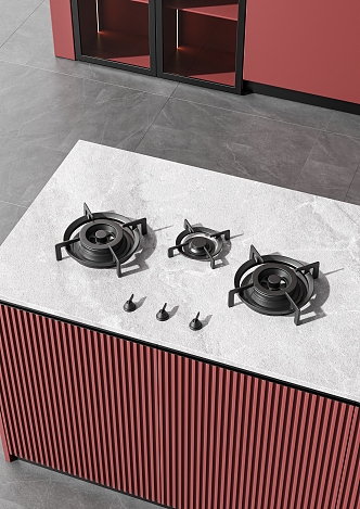 Small kitchen gas stove 3d model