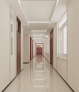 Office corridor Office aisle 3d model