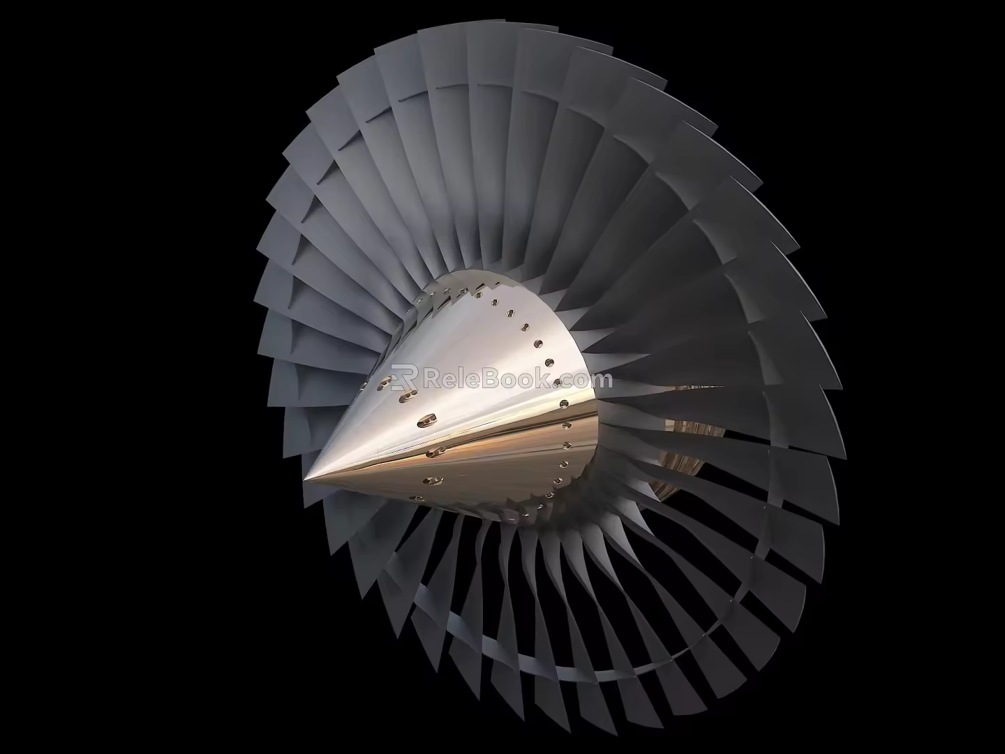 Turbofan Engine Fan Assembly Turboengine Aircraft Engine 3d model