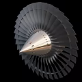 Turbofan Engine Fan Assembly Turboengine Aircraft Engine 3d model