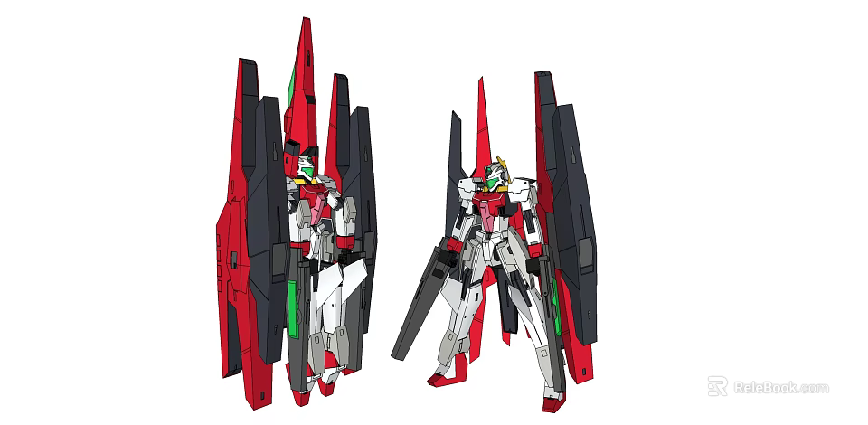 Red White Black Electric Toy Robot With Mechanical Arms And Legs Design 3d model 