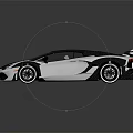 Sleek White Super Sports Car With Carbon Fiber Roof And Rear Spoiler