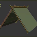 Foldable Household Item With Wooden Frame And Green Panel For Home Use