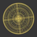 White Circular Decorative Ceiling Medallion With Symmetrical Lines And Central Detail