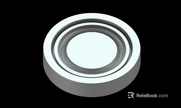 White Circular Multi Layered Component With Smooth Surface And Stacked Rings 3d model 