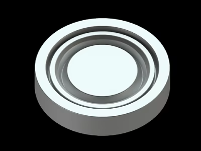 White Circular Multi Layered Component With Smooth Surface And Stacked Rings 3d model
