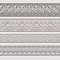 Carved Ornamental Lines In Four Different Intricate Decorative Patterns For Interior Design