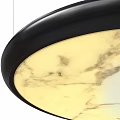 Modern Round Ceiling Light with Marble Texture Black Frame and Warm Illumination 3d model